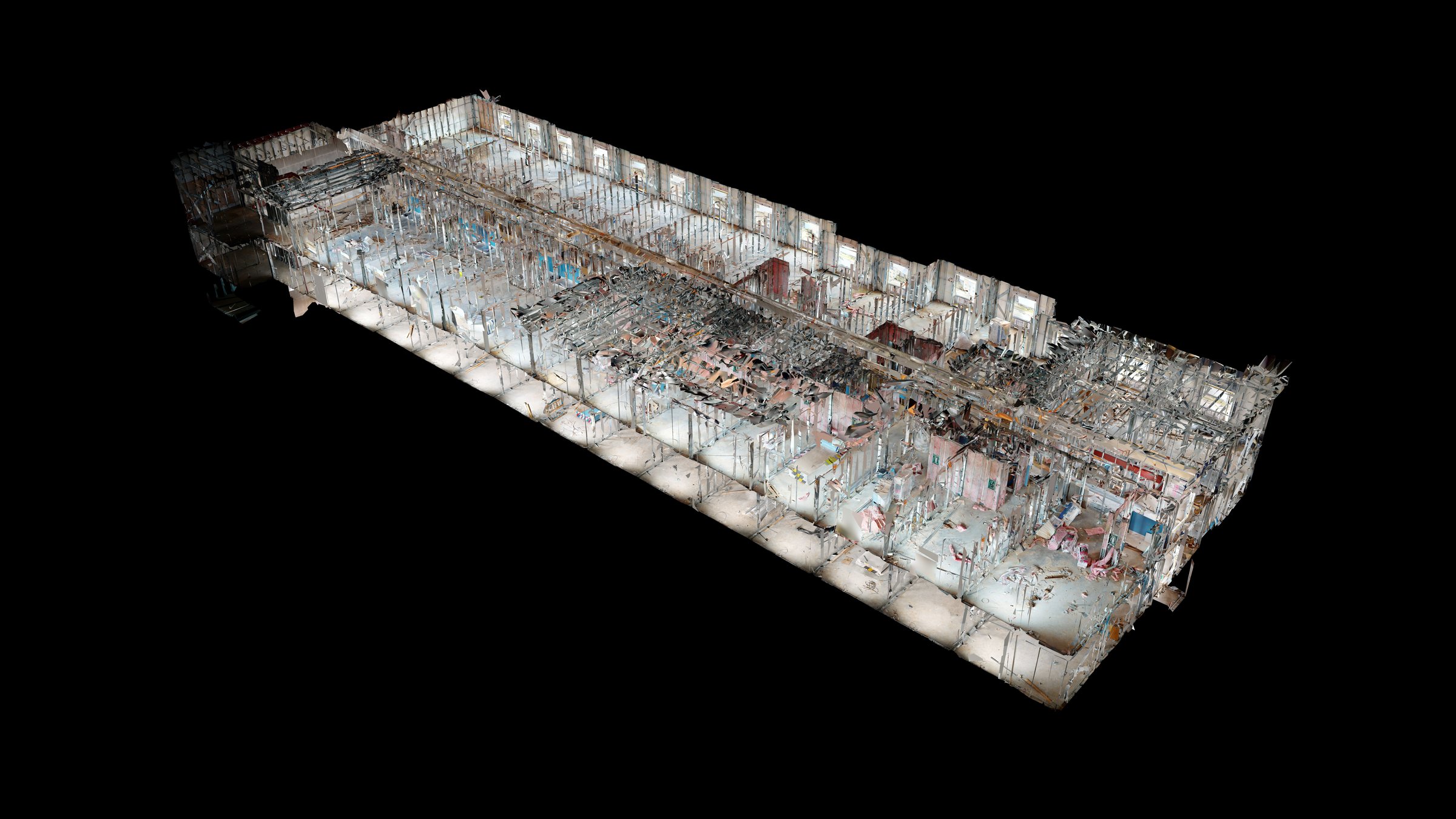 3D dollhouse view of the Hilton hotel construction scan, Shawnee OK