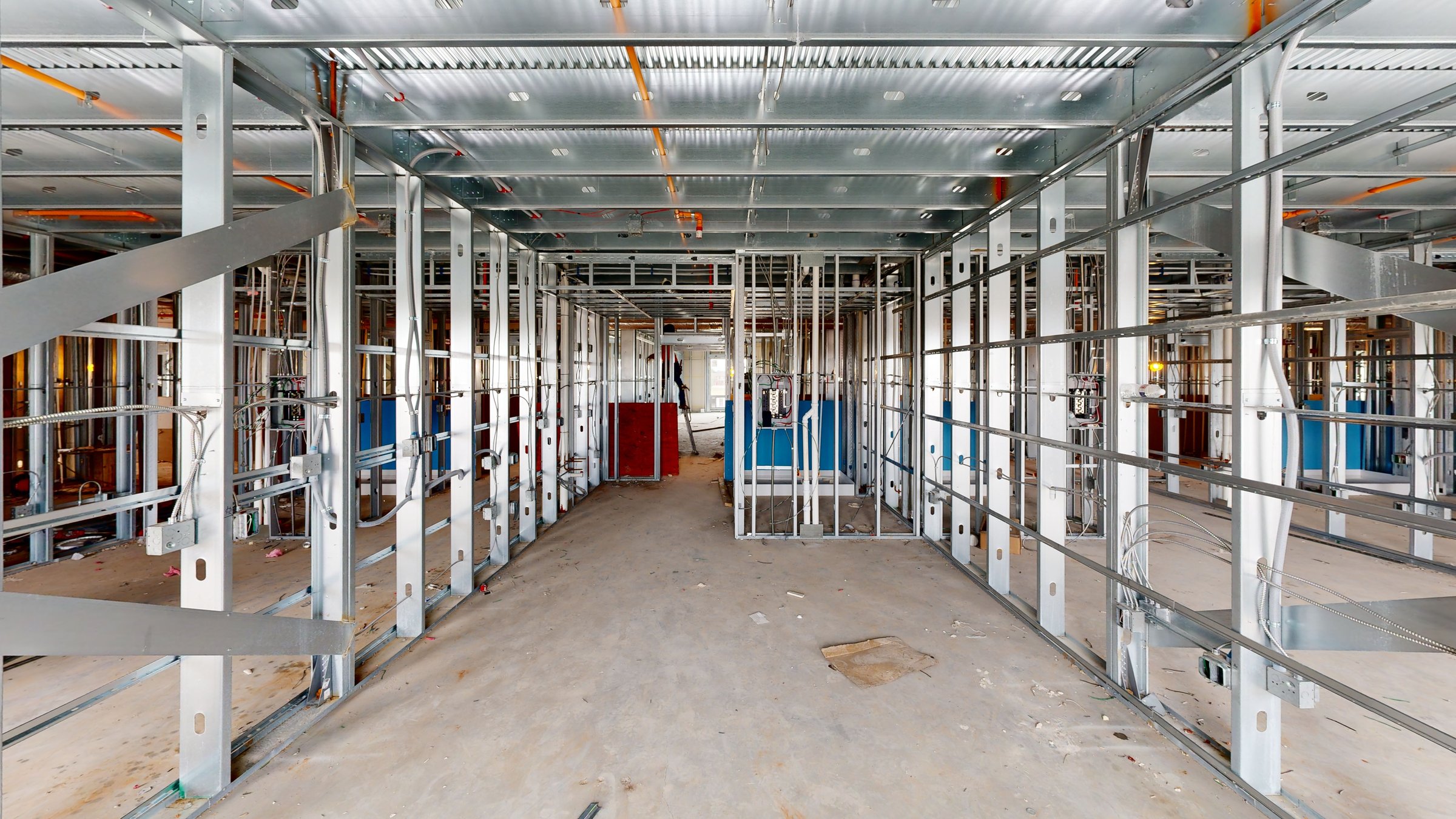 Hotel corridor framing during construction, Shawnee OK