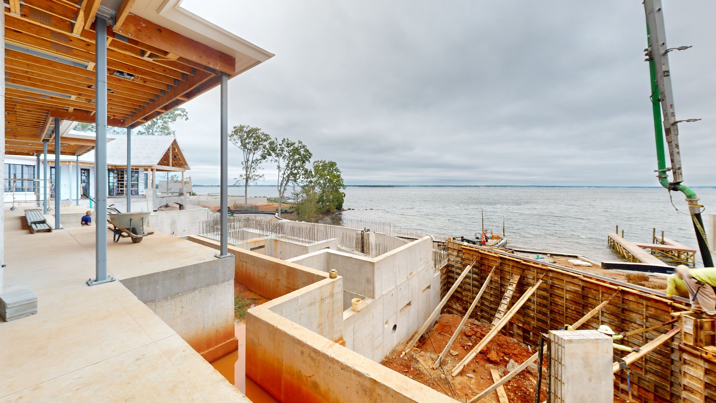 Lake view from the framed upper level
