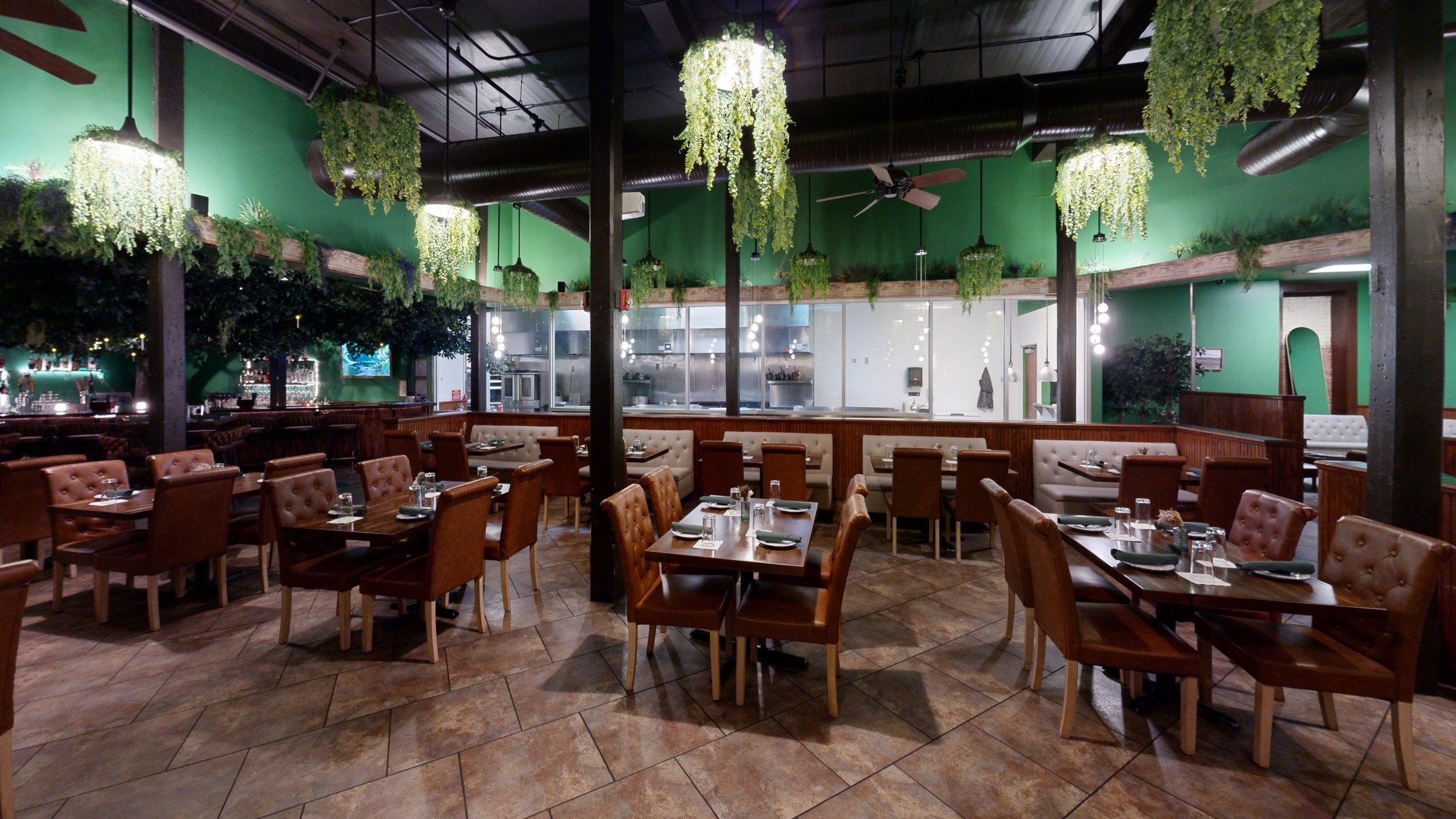 The Hollow main dining room and open kitchen